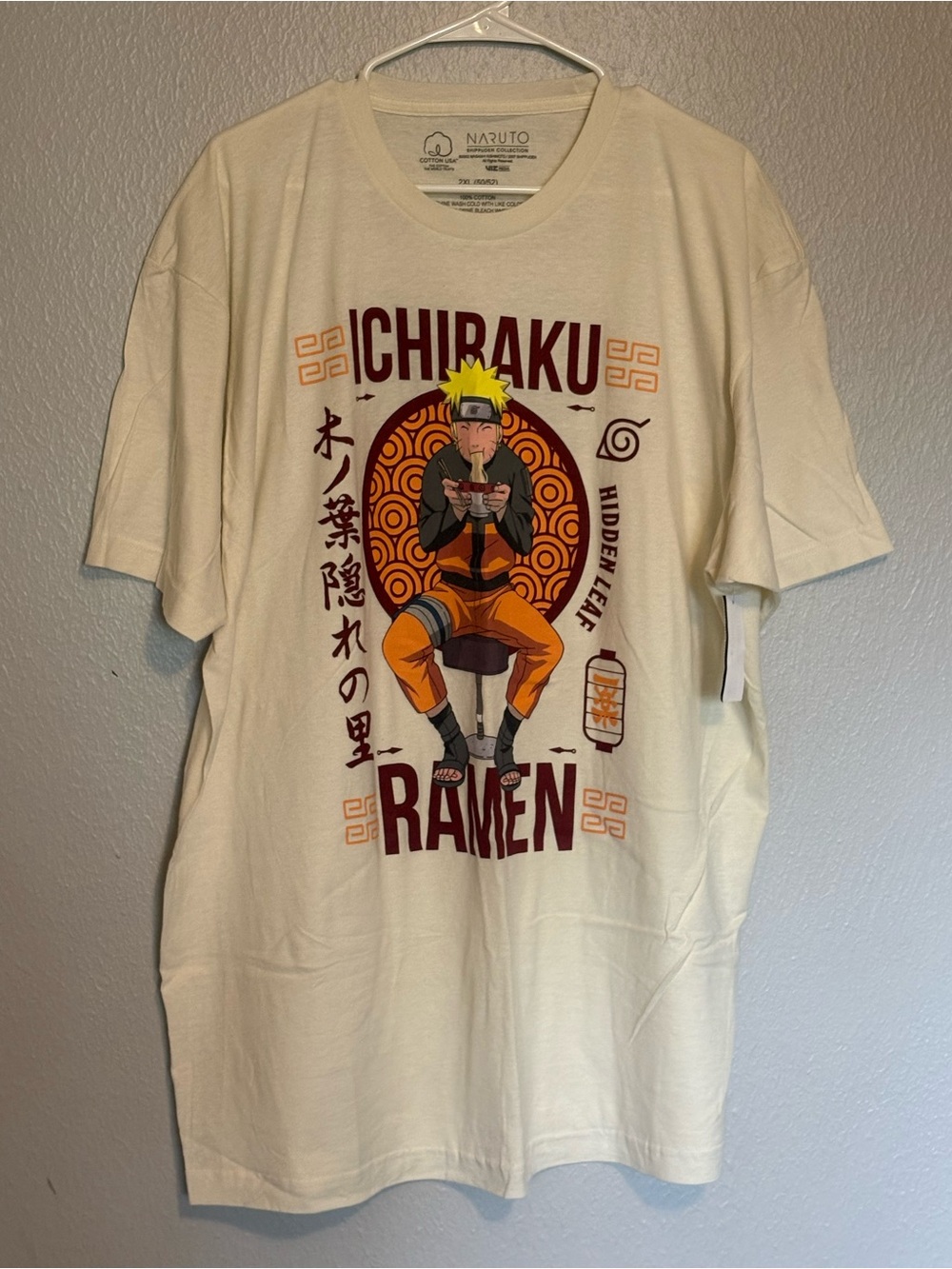 🆕 Naruto Ichiraku Ramen Graphic Tee - Cream Size 2XL